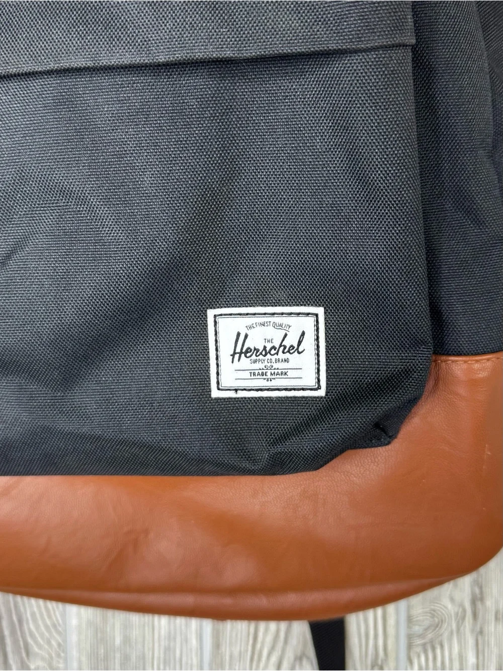Herschel Supply Co. Heritage Backpack Black Canvas Faux Leather Trim